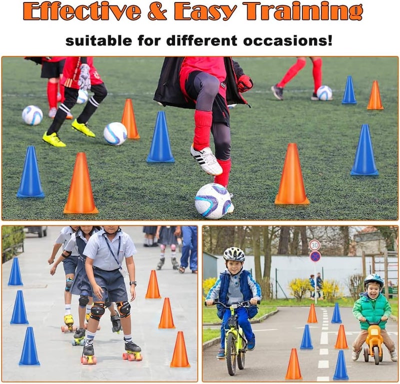 MIVERYEA Cones Sports 9 Inch, 15 Pack Training Cones for Soccer Practice, Agility Field Cone Set for Drills Football Basketball, Plastic Cones for Outdoor Indoor Games - Image 5
